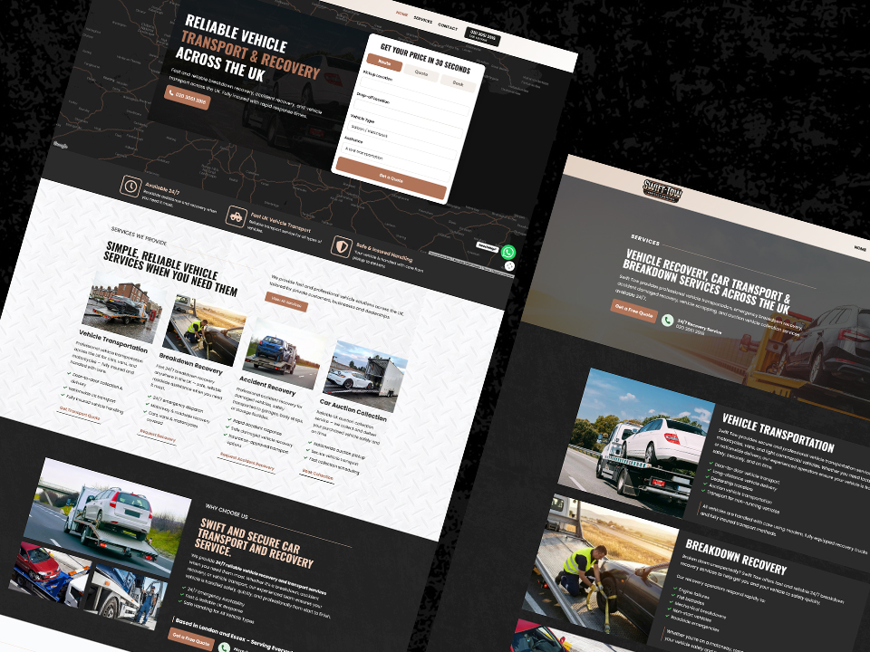 Swift Tow wordpress website design and development
